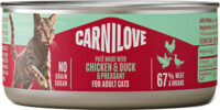 Корм вологий для котів Carnilove Chicken, Duck&Pheasant паштет курка, качка і фазан 100 г (8595602582884)