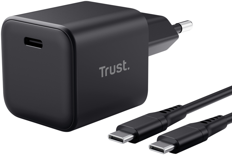 Зарядний пристрій мережевий Trust Maxo 65Вт, GaN, USB-C, PD/PPS, чорний (26046_TRUST) фото1
