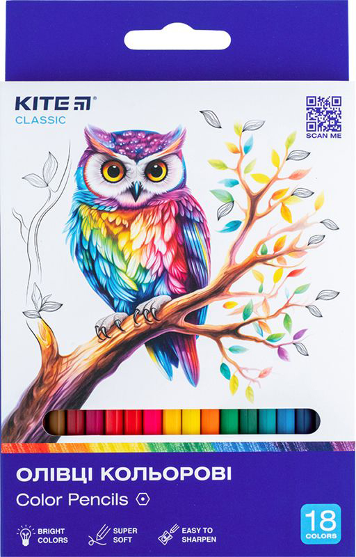 Карандаши цветные, 18 шт. Kite Classic (K-052) фото1