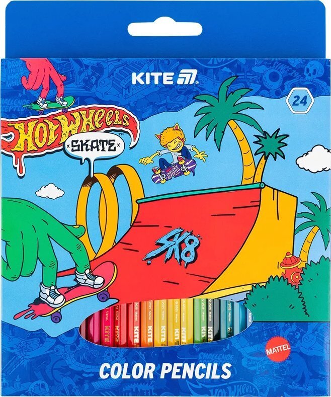 Карандаши цветные, 24 шт. Kite Hot Wheels (HW25-055-2) фото1