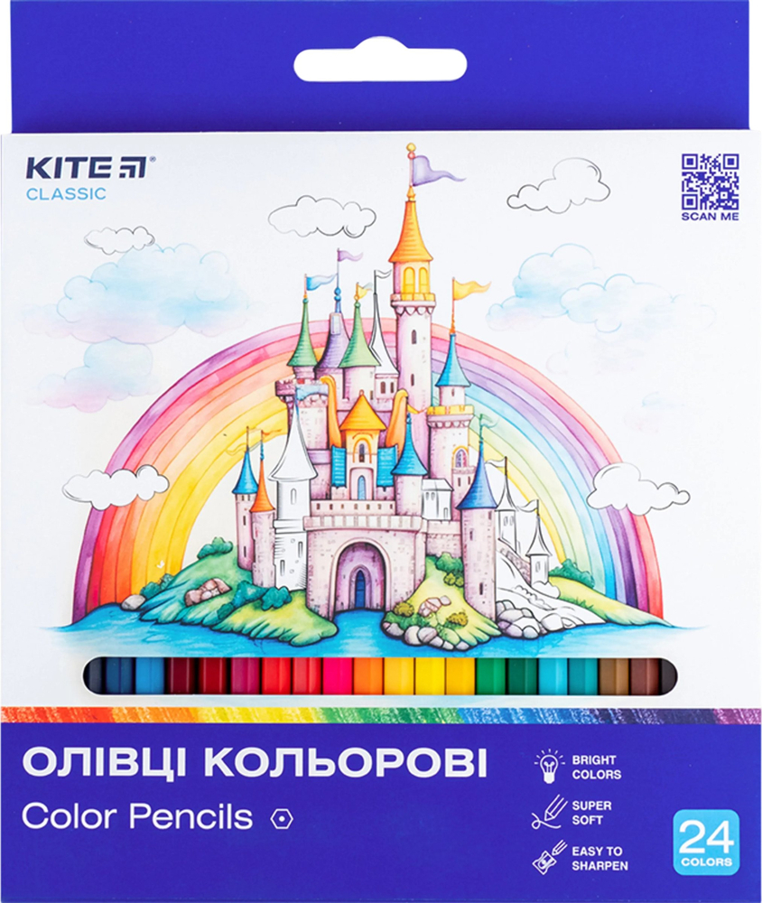 Карандаши цветные, 24 шт. Kite Classic (K-055) фото1