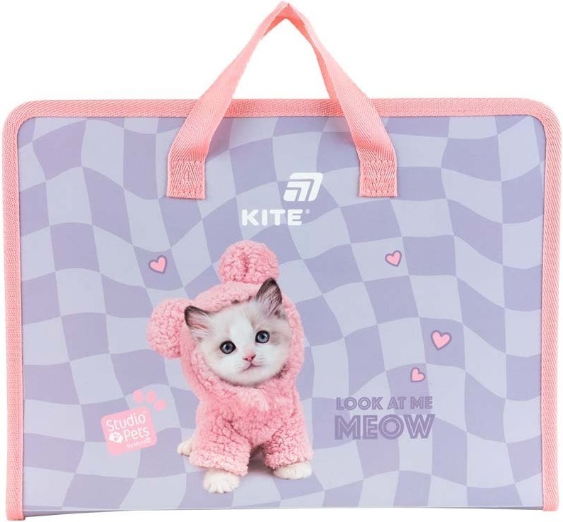 Папка-Портфель на блискавці Kite, 1 відділ., A4, Kite Studio Pets (SP26-202) фото1