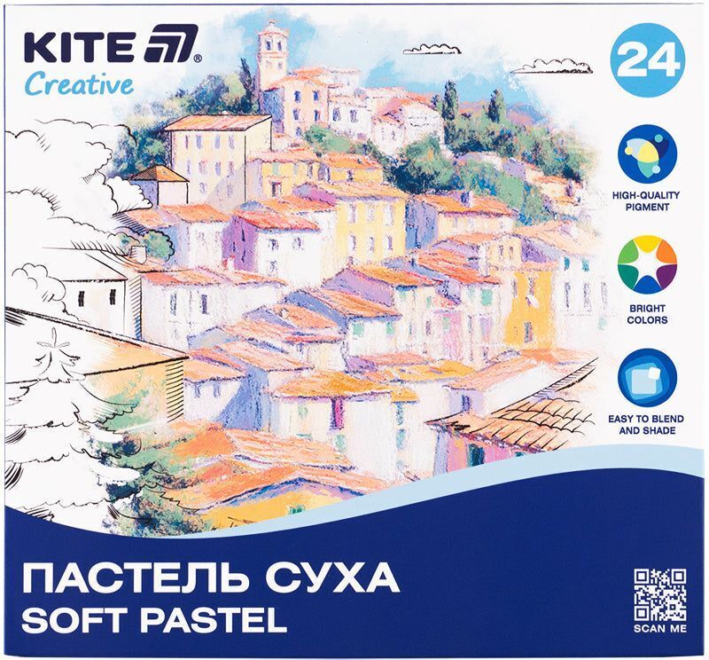 Пастель сухая, 24 цвета Kite Creative (K-201-24) фото1