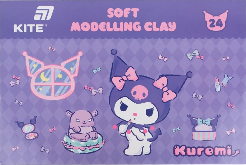 Пластилін восковий, 24 кольори, 480 г. Kite Kuromi (HK24-089) фото1