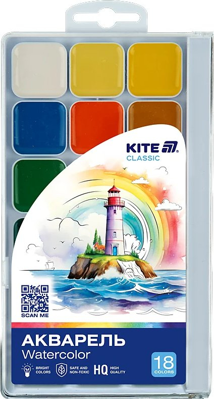 Краски акварельные, 18 цв. Kite Classic (K-066) фото1