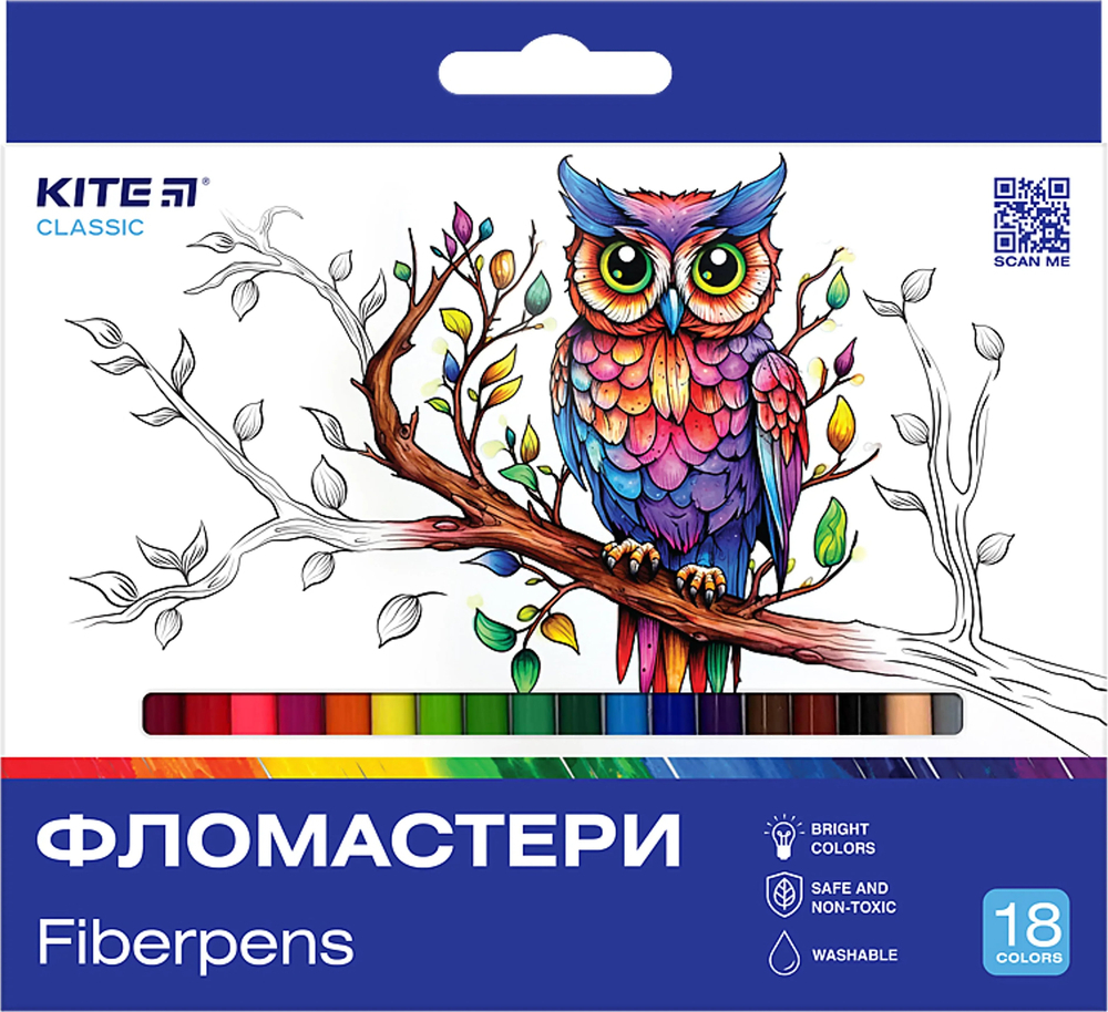 Фломастеры, набор 18 шт. Kite Classic (K-448) фото1