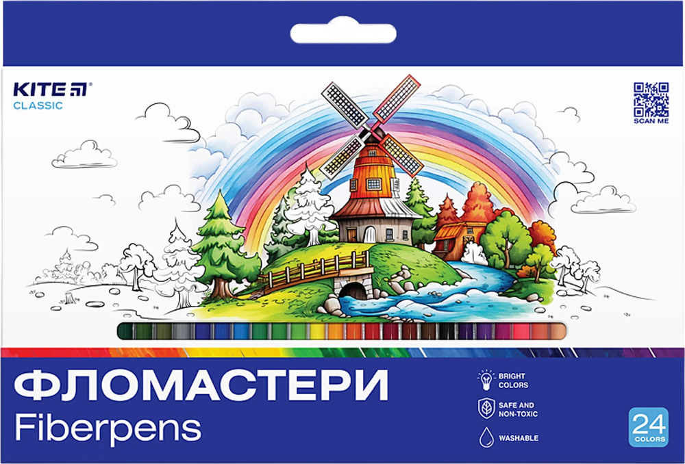 Фломастеры, набор 24 шт. Kite Classic (K-456) фото1