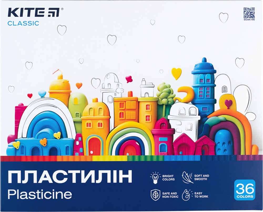 Пластилін, 36 кольорів, 720 г. Kite Classic (K-078) фото1