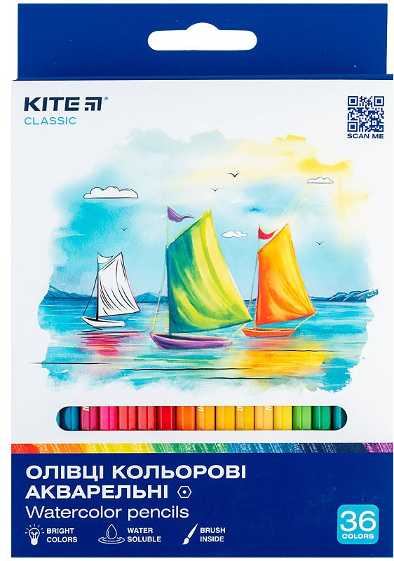Карандаши цветные акварельные, 36 шт. Kite Classic (K-1052) фото1