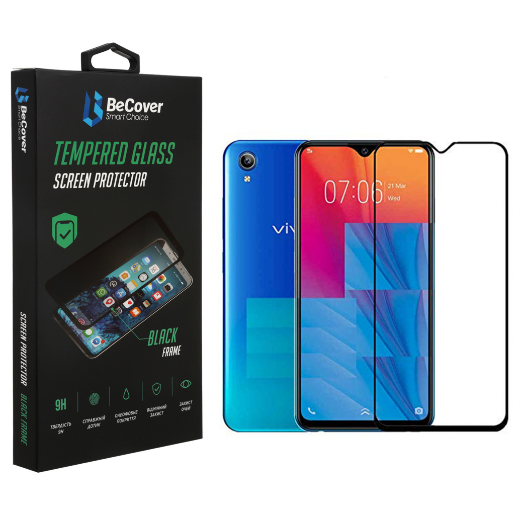 Защитное стекло BeCover для Vivo Y1S Black (706484) фото1