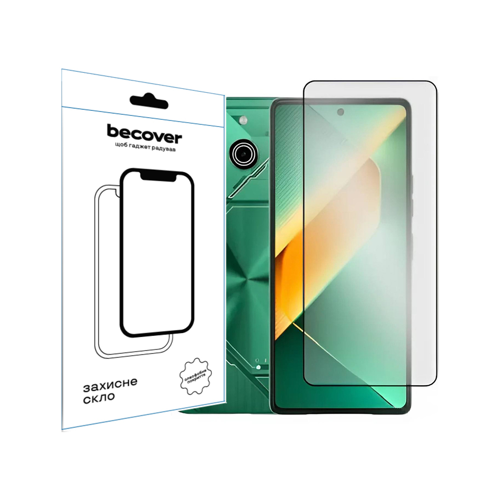 Защитное стекло BeCover для Tecno POVA 6 Neo (LI6) Black (711581) фото1
