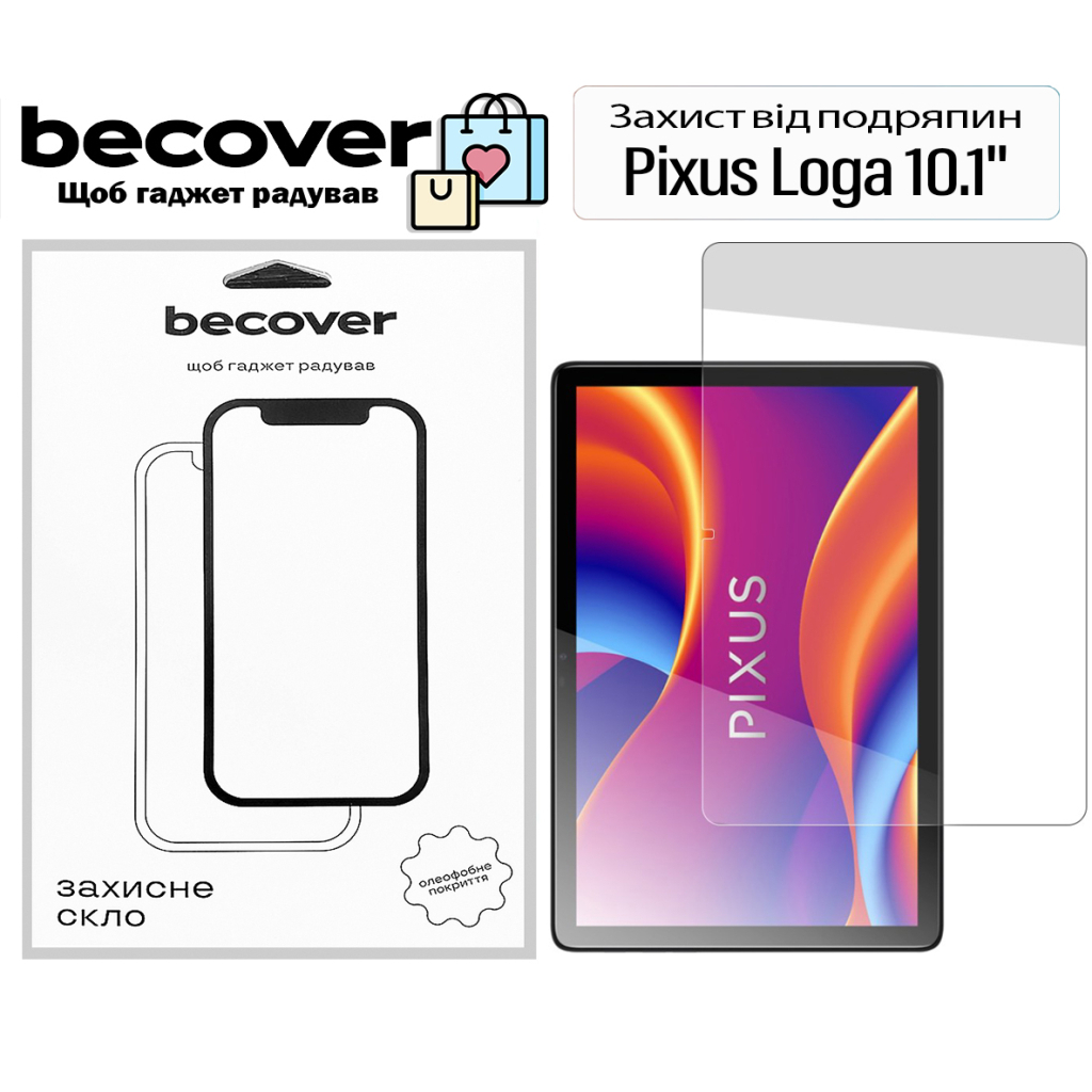 Защитное стекло BeCover для Pixus Loga 10.1" (713702) фото1