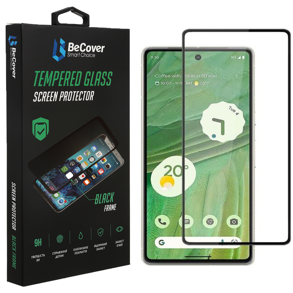 Защитное стекло BeCover для Google Pixel 7 Black (708571) фото1