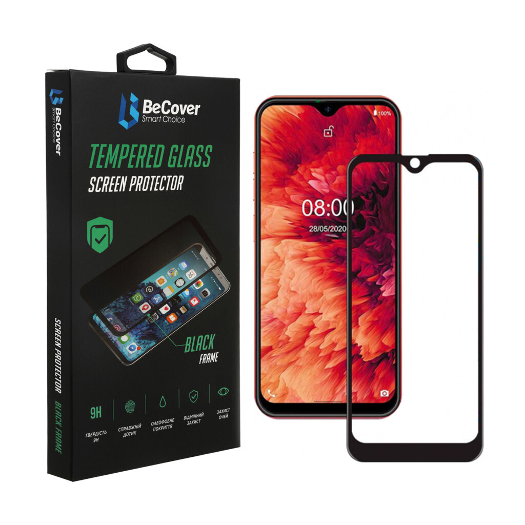 Защитное стекло BeCover для Ulefone Note 8 / Note 8P Black (707317) фото1