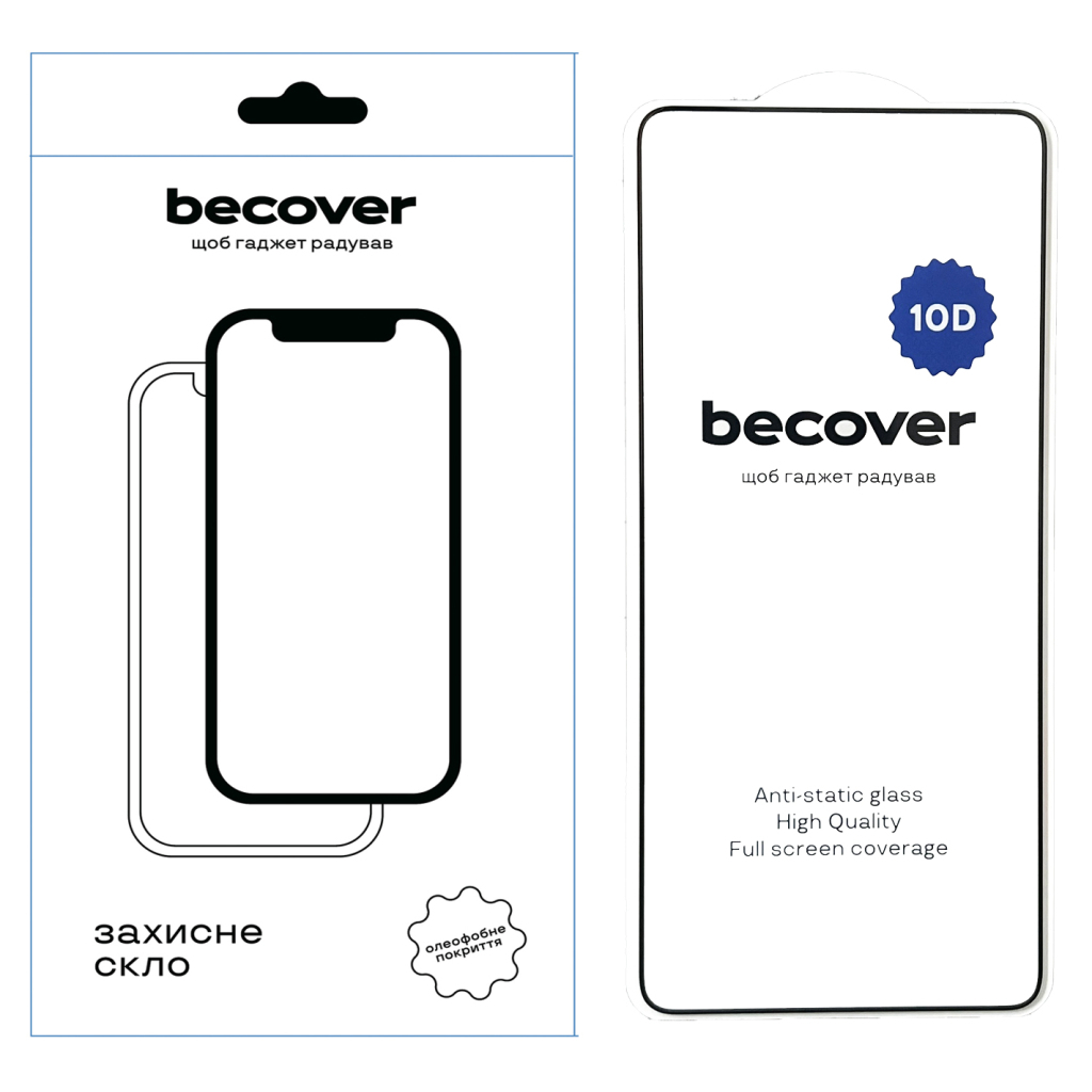 Защитное стекло BeCover для Oppo Reno13 F 5G 10D Black (713634) фото1