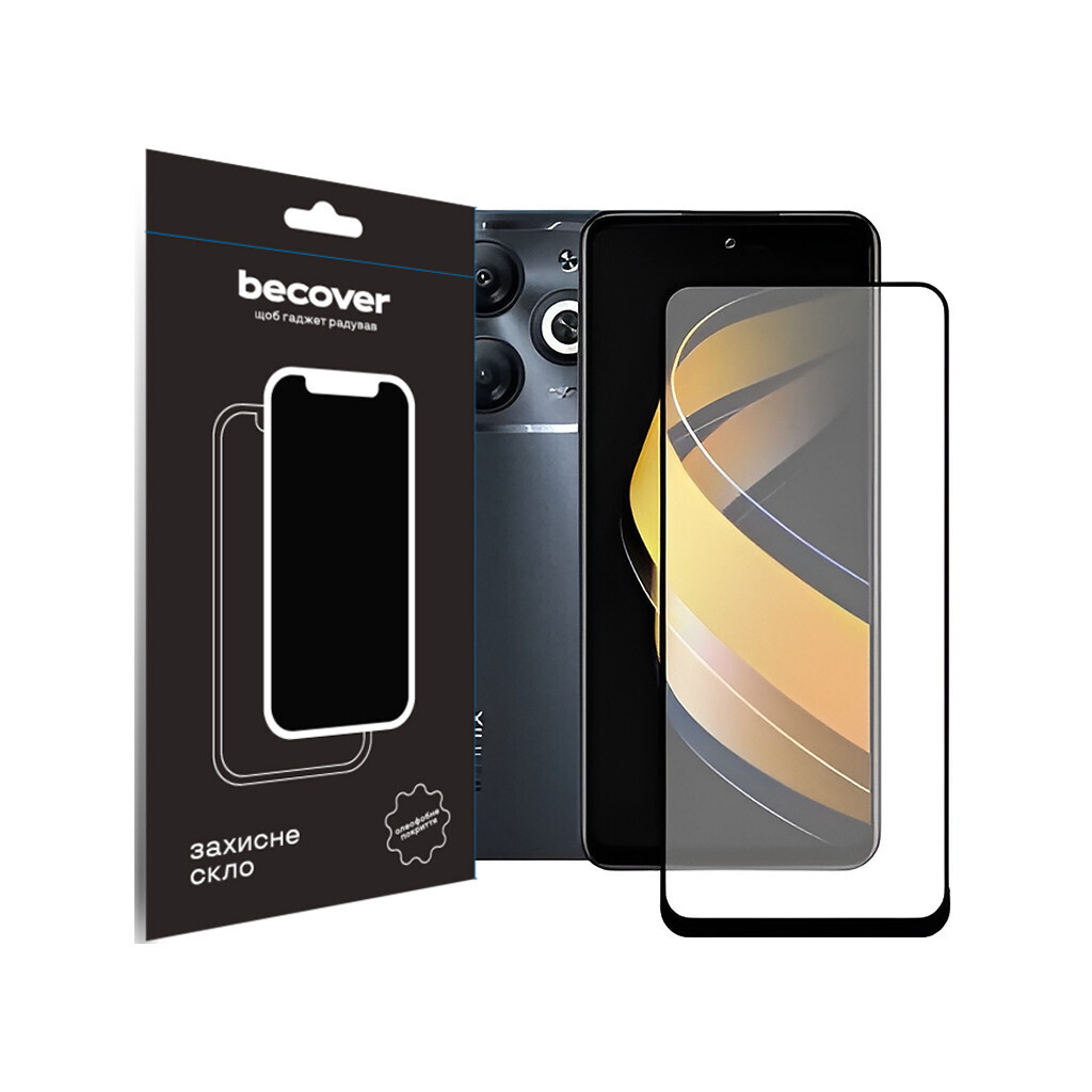 Защитное стекло BeCover для Infinix Smart 8 (X6525) Black (710482) фото1