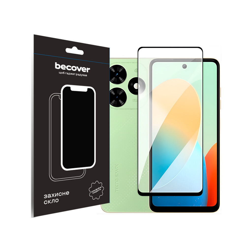 Защитное стекло BeCover для Tecno Spark Go 2024 (BG6) Black (710484) фото1
