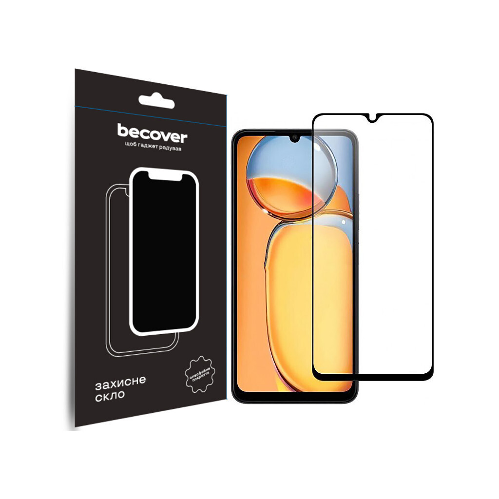 Защитное стекло BeCover для Xiaomi Redmi 13C / Poco C65 Black (BC_710491) фото1