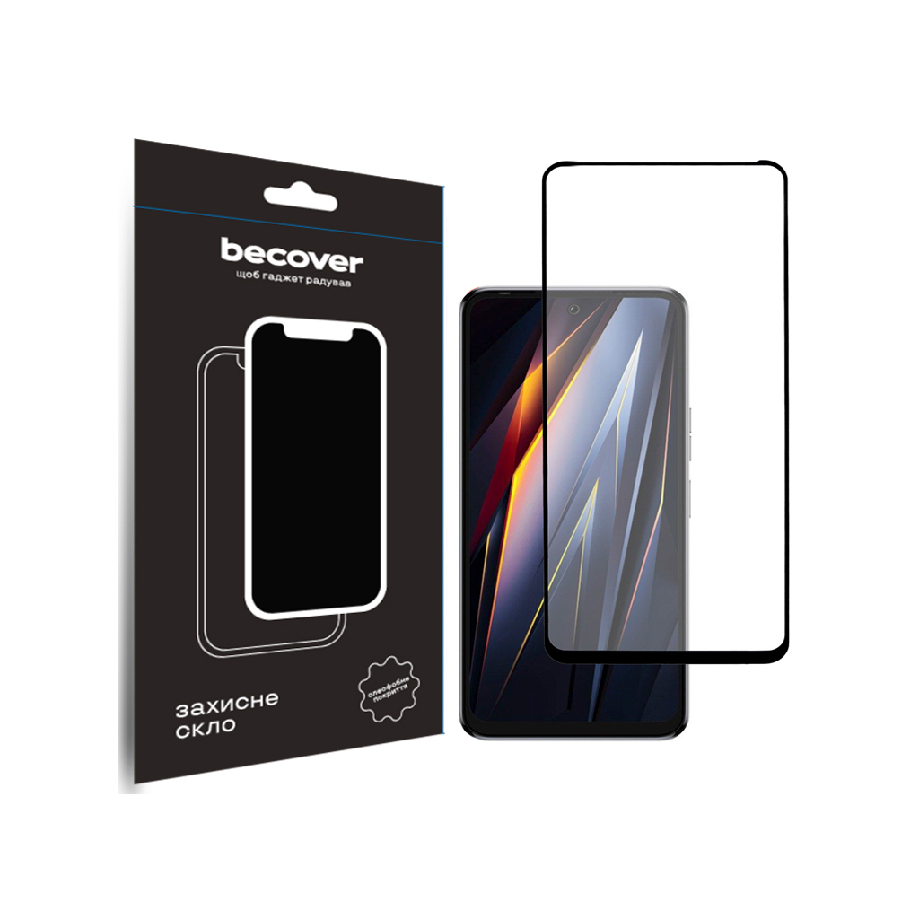 Защитное стекло BeCover для Tecno POVA Neo 3 (LH6n) Black (710045) фото1