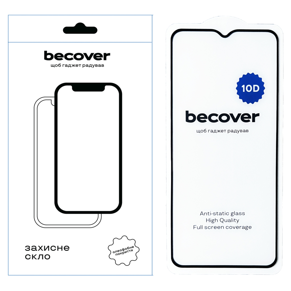 Защитное стекло BeCover для ZTE Blade A54 10D Black (712337) фото1