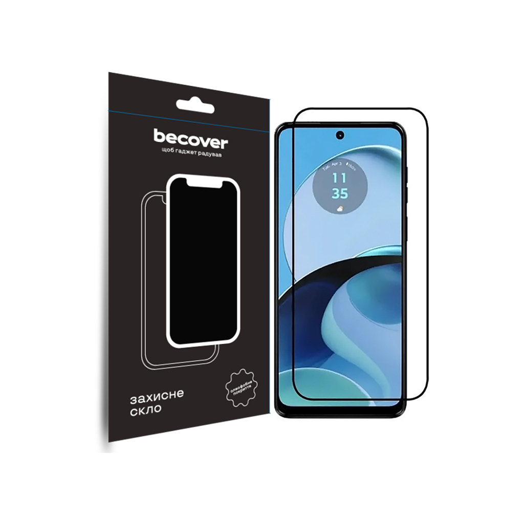 Захисне скло BeCover для Motorola Moto G14 Black (709935) фото1