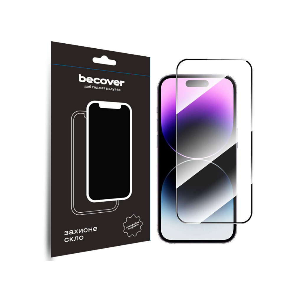 Захисне скло BeCover для Apple iPhone 15 Pro Black (710593) фото1