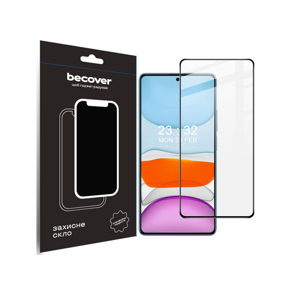 Захисне скло BeCover для Xiaomi Redmi Note 13 Black (710363) фото1