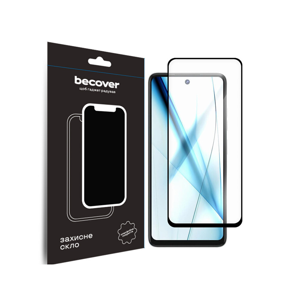 Захисне скло BeCover для Tecno Spark 20 Pro (KJ6) Black (710653) фото1
