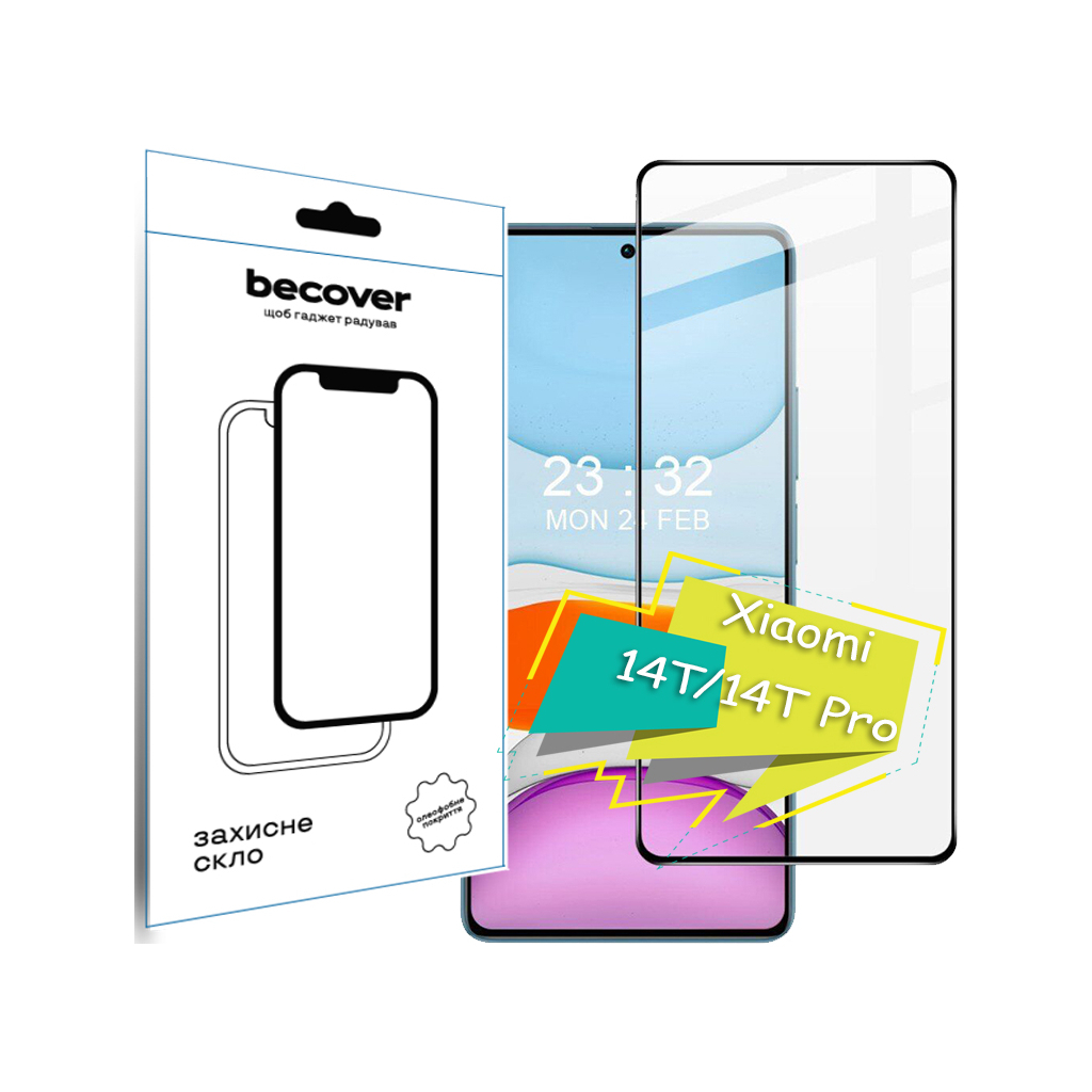 Захисне скло BeCover для Xiaomi 14T/14T Pro Black (713322) фото1