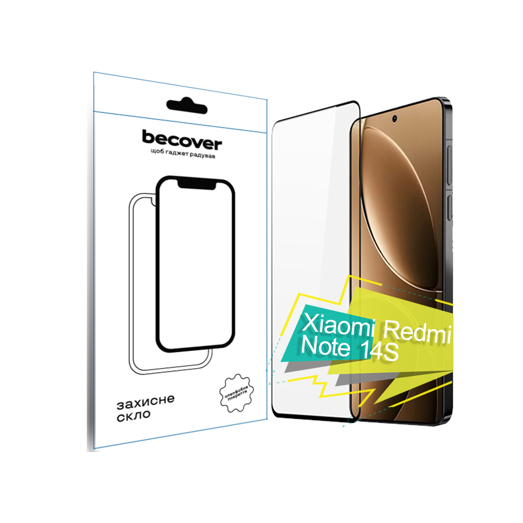 Захисне скло BeCover для Xiaomi Redmi Note 14S Black (713417) фото1