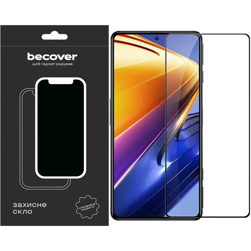 Захисне скло BeCover для Poco F4 Black (709274) фото1