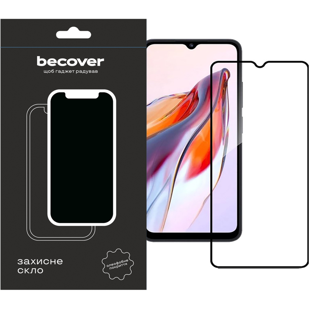 Защитное стекло BeCover для Tecno Spark 10C (KI5k) Black (709747) фото1