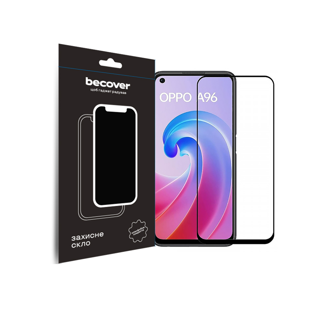 Защитное стекло BeCover для Oppo A96 Black (709770) фото1