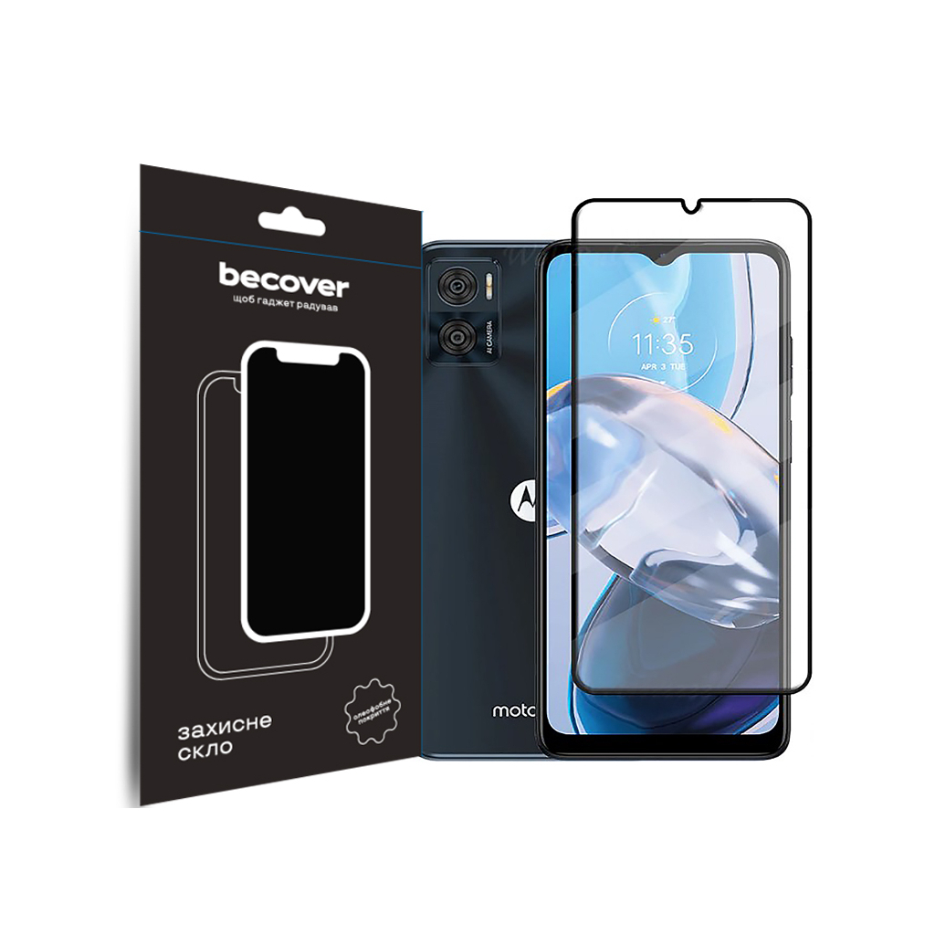 Захисне скло BeCover для Motorola Moto E22/E22i Black (709731) фото1