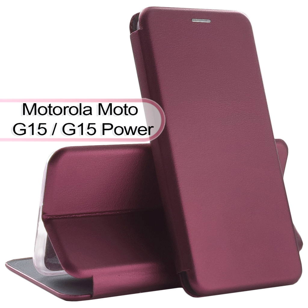 Чохол-книжка BeCover Exclusive для Motorola Moto G15 / G15 Power Red Wine (713515) фото1