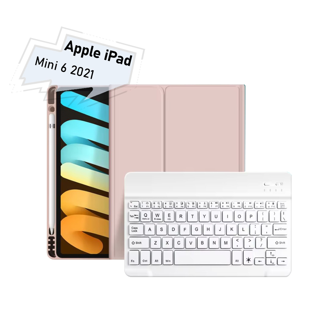 Чохол-книжка з бездротовою клавіатурою BeCover для Apple iPad Mini 6 2021 Pink (712990) фото1