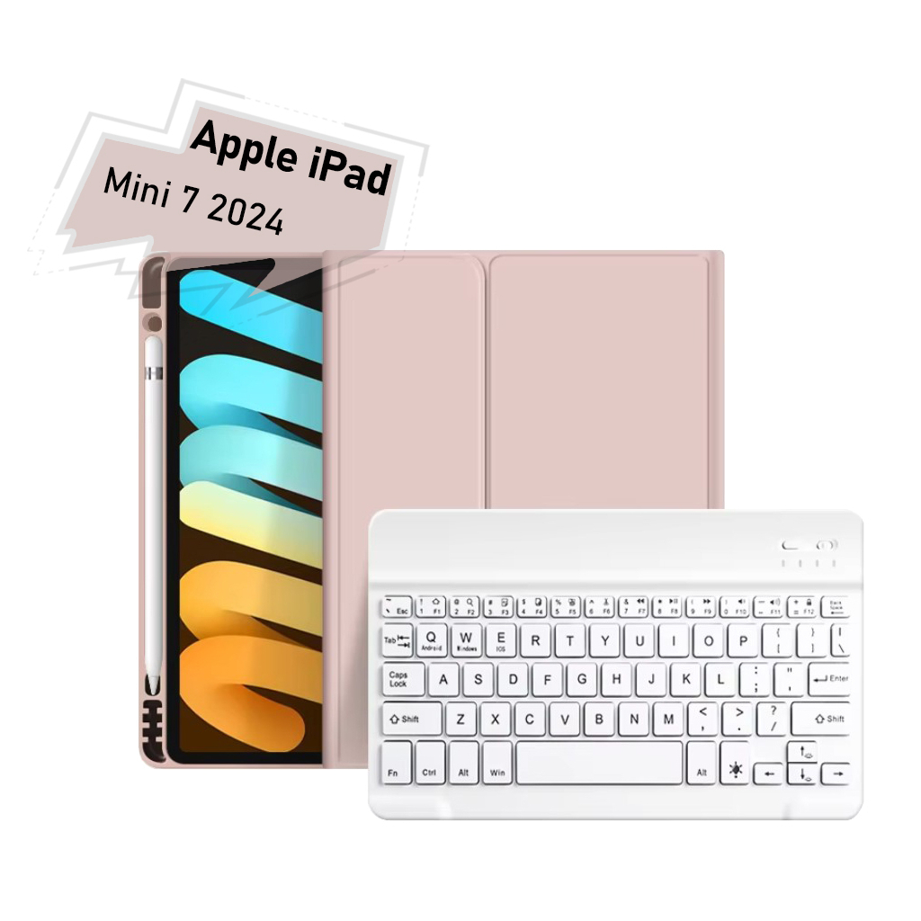 Чохол-книжка з бездротовою клавіатурою BeCover для Apple iPad Mini 7 2024 Pink (712996) фото1