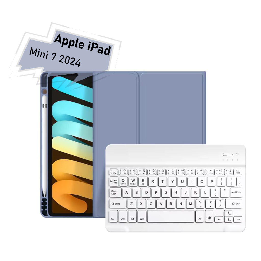 Чохол-книжка з бездротовою клавіатурою BeCover для Apple iPad Mini 7 2024 Purple (712997) фото1