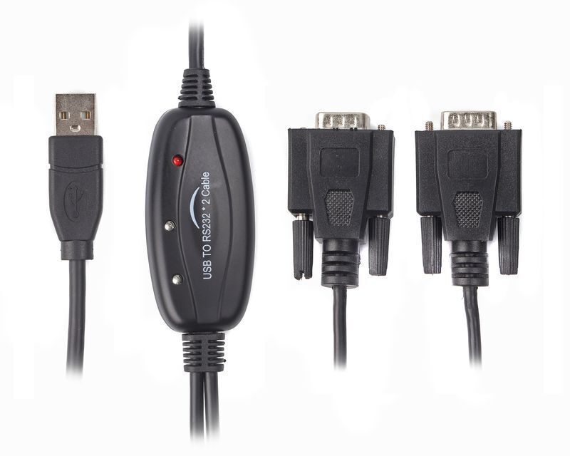Кабель-перехідних USB 2.0-2х COM (9+25pin), 1.4 м фото1