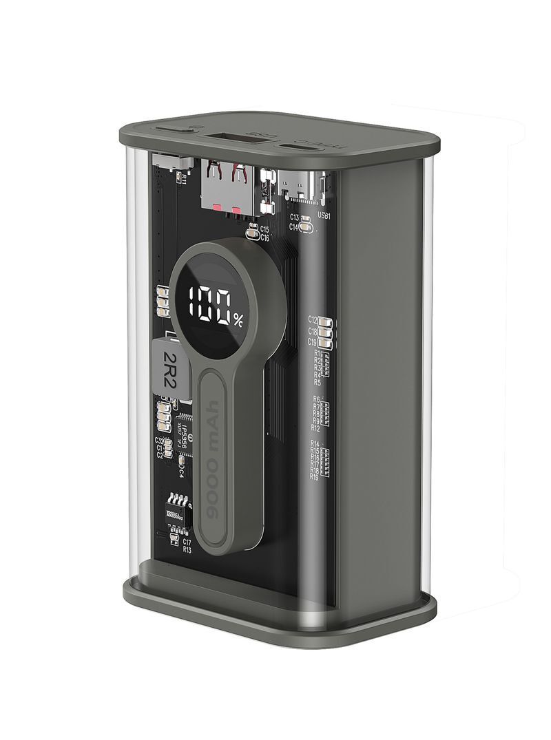 Павербанк, Gembird 9000 mAh, QC3.0, Transparent фото1