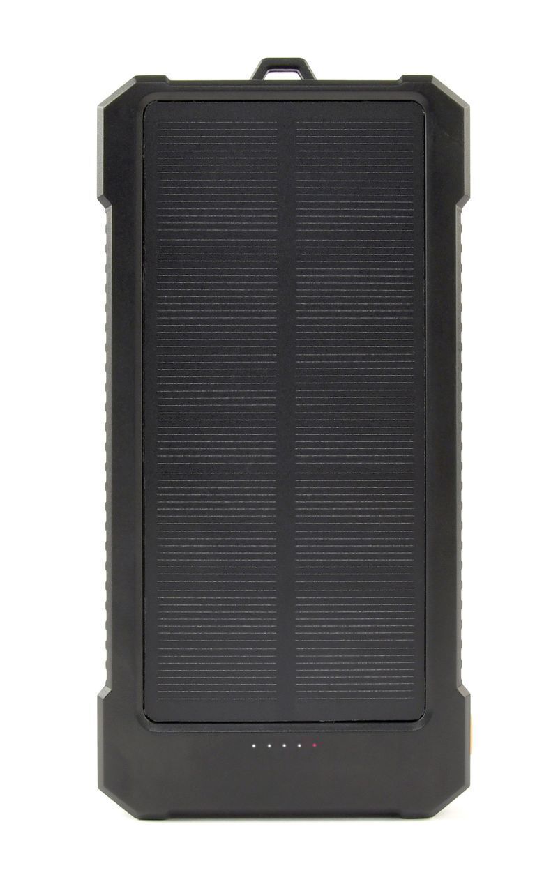 Павербанк, Gembird 10000 mA (QC 18W+PD 20W), солнечная панель,черный фото1