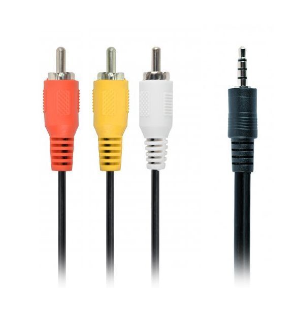 Кабель аудіо-відео 3.5 jack (4pin) - 3RCA, 2 м фото1