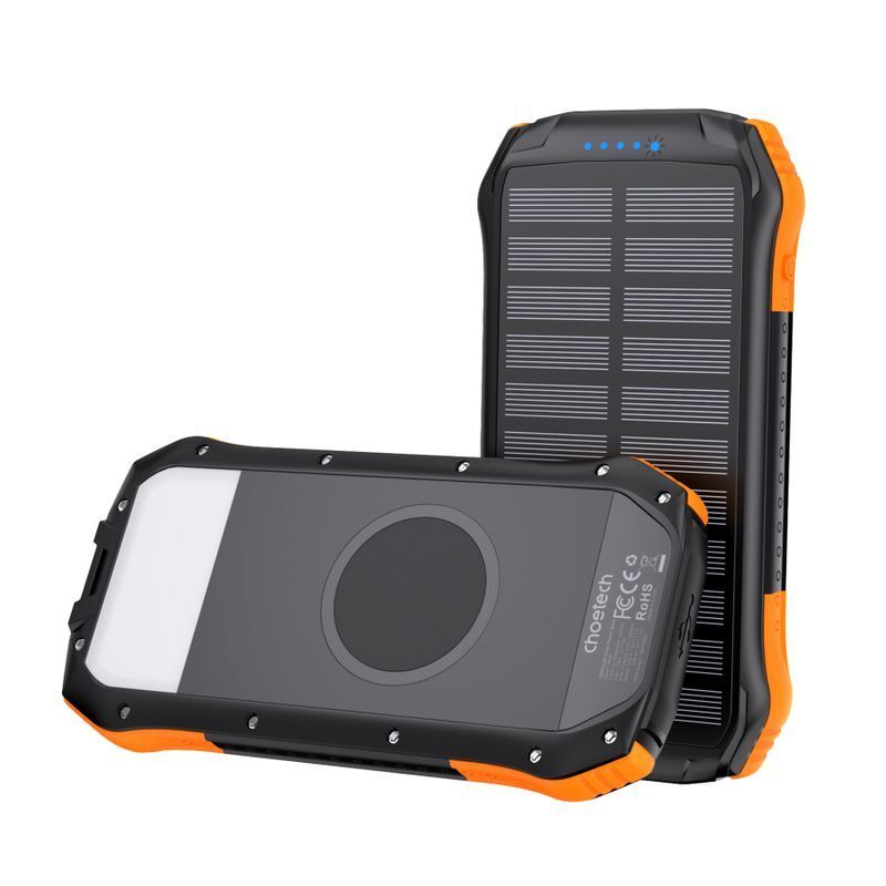Павербанк, Choetech 10000 mAh, 10Вт, солнечная панель, LED лампа фото1
