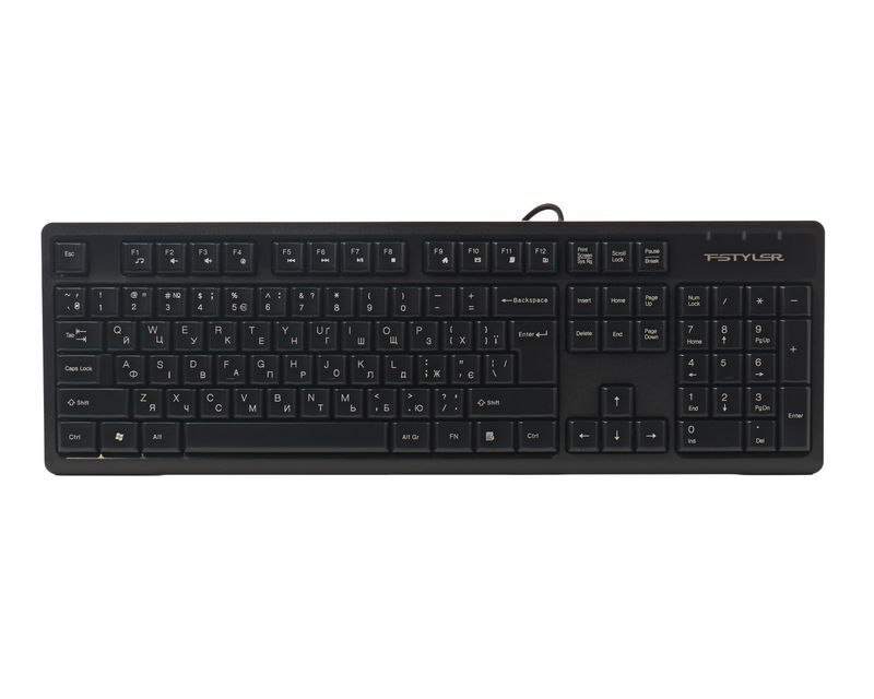 Клавіатура A4Tech Fstyler, вологозахист, USB FK12 (Black) фото1