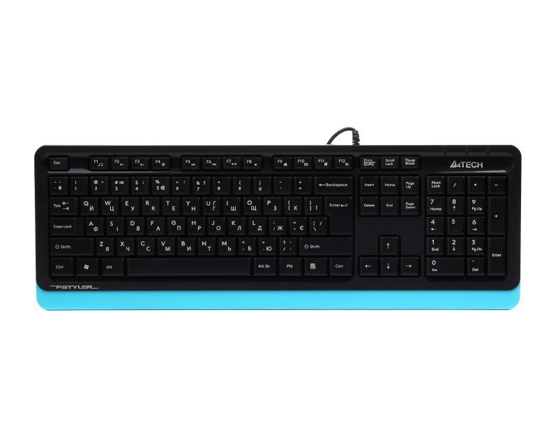 Клавіатура A4Tech Fstyler Sleek MMedia Comfort, USB, FK10 (Blue) фото1