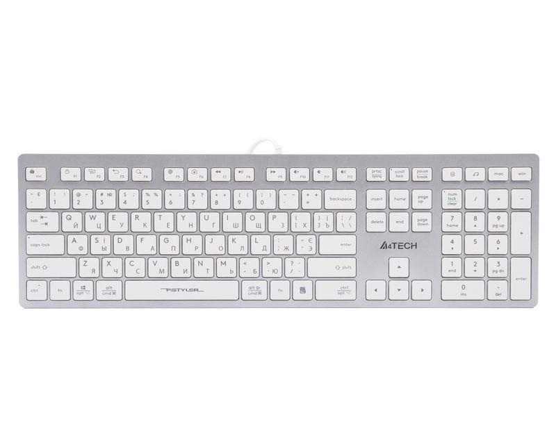 Клавиатура A4Tech с ножничными переключателями Fstyler, USB FX50 USB (White) фото1