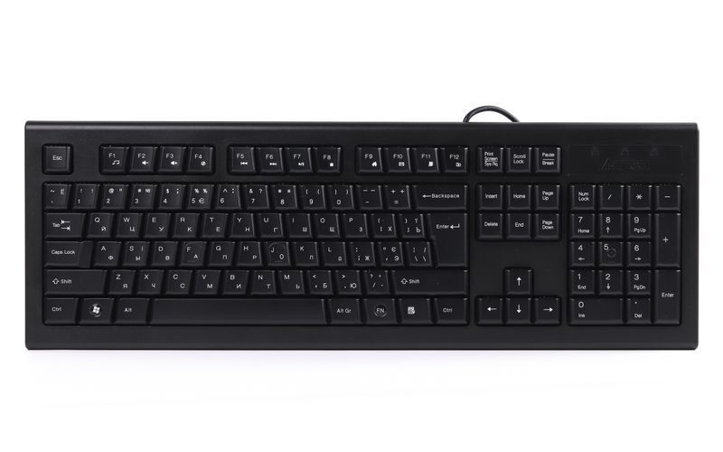 Клавіатура A4Tech USB, X-slim, Comfort Key KRS-85 USB (Black) фото1