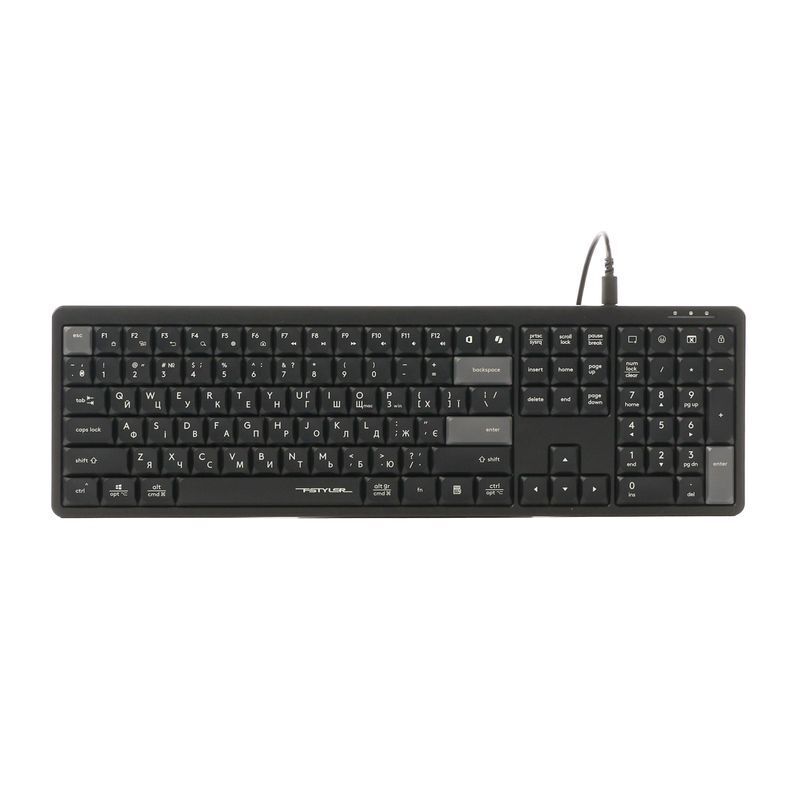 Клавиатура A4Tech с ножничными переключателями Fstyler, USB FX55 (Black) фото1