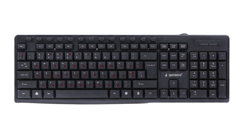 Клавиатура Gembird мультимедийная, USB, KB-UM-107-UA черная фото1