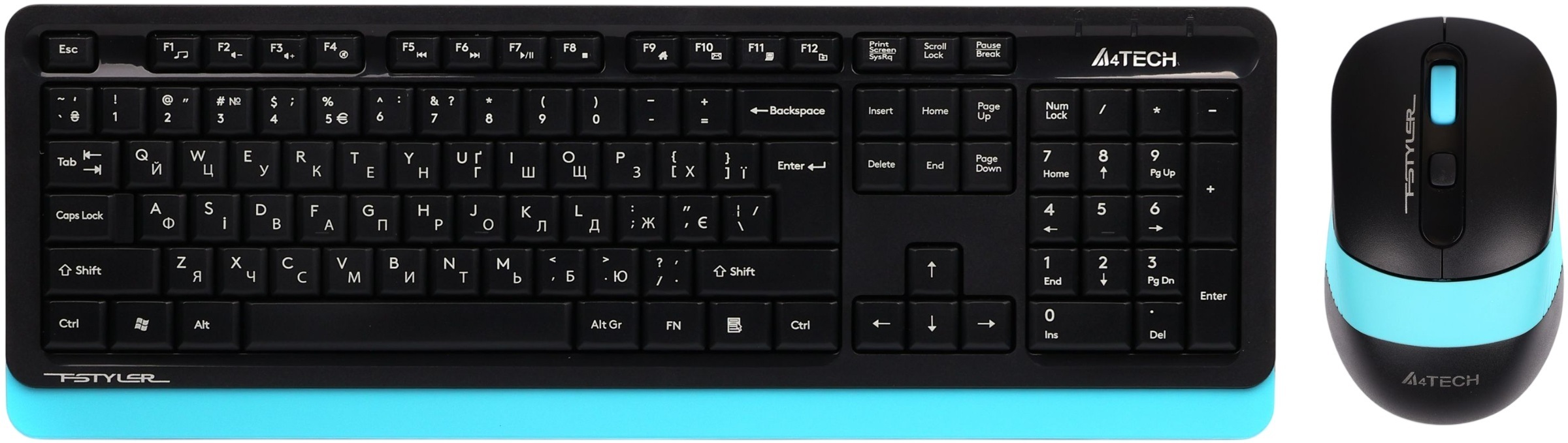 Беспроводной комплект A4Tech Fstyler клавиатура+мышь (FG1010 Blue) фото1